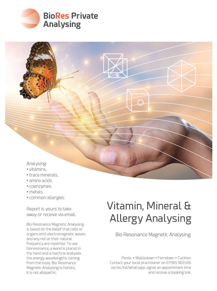 Vitamin & Mineral Analysing via Bio Resonance Magnetic Analysing in Bournemouth & Poole